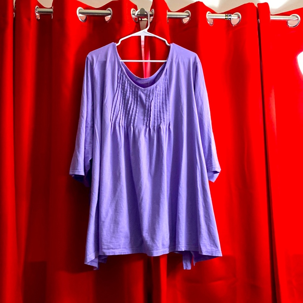 Women Within Purple 3/4 Sleeve Top. Size 5x
